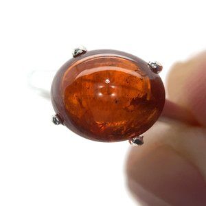 Spessartine 4.82ct Platinum Finish Solid 925 Sterling Silver Ring